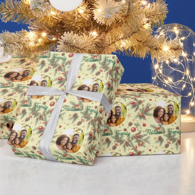 Papel De Regalo Marco de Pino Dorado (Vacaciones)