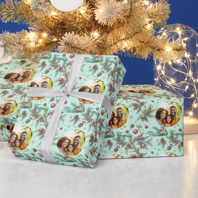 Papel De Regalo Marco de Pino Dorado (Vacaciones)