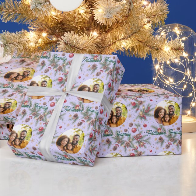 Papel De Regalo Marco de Pino Dorado (Vacaciones)