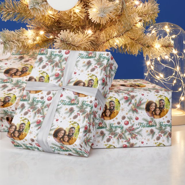 Papel De Regalo Marco de Pino Dorado (Vacaciones)