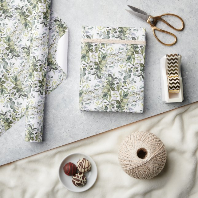 Papel De Regalo Marco dorado de vegetación frondosa (Artesanía)