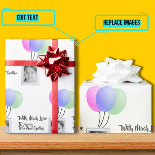 Papel De Regalo Marco fotográfico con globos