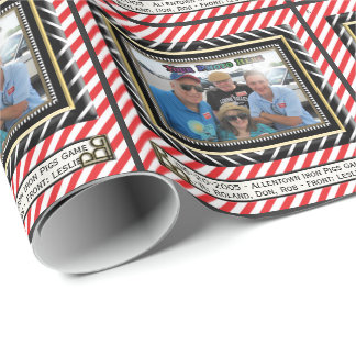 Papel De Regalo Marco fotográfico de franja roja y blanca (persona