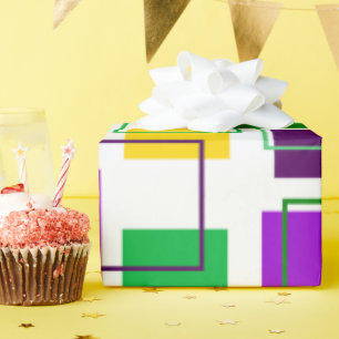 Papel De Regalo Mardi Gras cuadradas y líneas generales