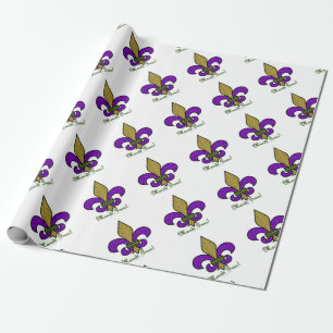 Papel De Regalo Mardi Gras Fleur De Lis