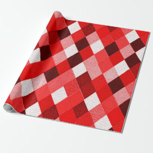 Papel De Regalo MARDI GRAS HARLEQUIN PATRÓN ROJO Rhombi blanco ros