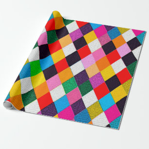 Papel De Regalo MARDI GRAS HARLEQUIN PATTERN Rhombi colorido