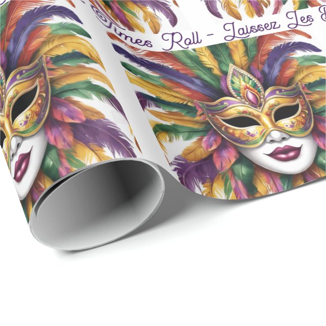 Papel De Regalo Mardi Gras Let The Good Times Roll Custom Roll (Esquina del rollo)