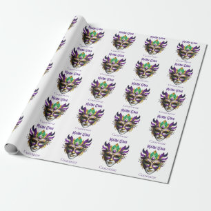 Papel De Regalo Mardi Gras Mask Thunder_Cove