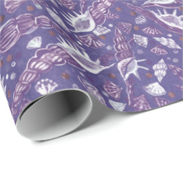 Papel De Regalo Marejadas Cuello de Mar Patrón Náutico Violeta Púr
