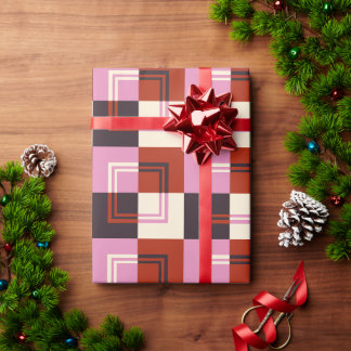 Papel De Regalo Marfil de berenjena rosa rojo