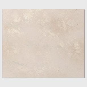 Papel De Regalo Marfil y damasco angustiado Grunge Blanco
