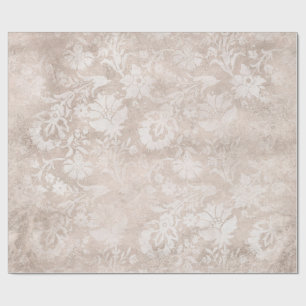 Papel De Regalo Marfil y Grunge Blanco Damask Desgastado