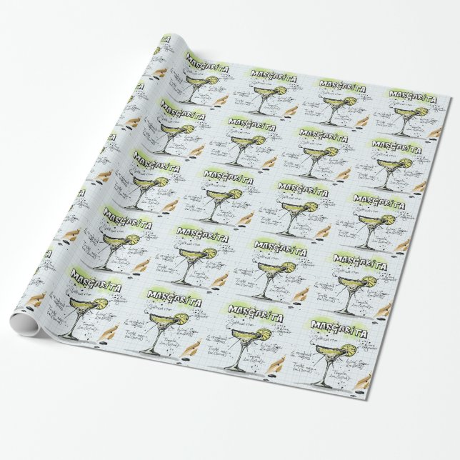 Papel De Regalo Margarita Cocktail Receta (Desenrollado)