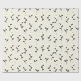 Papel De Regalo Margarita floral de acuarela elegante de manzanill
