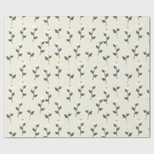 Papel De Regalo Margarita floral de acuarela elegante de manzanill