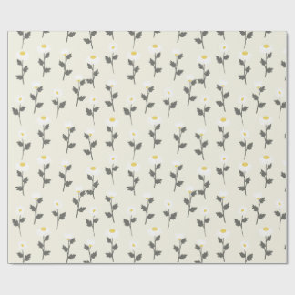 Papel De Regalo Margarita floral de acuarela elegante de manzanill