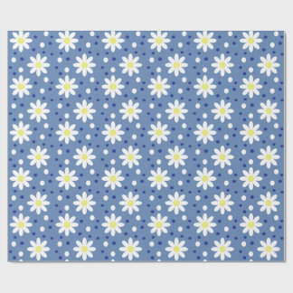 Papel De Regalo margarita puntos azul