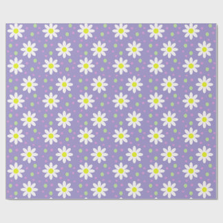 Papel De Regalo margarita puntos violeta