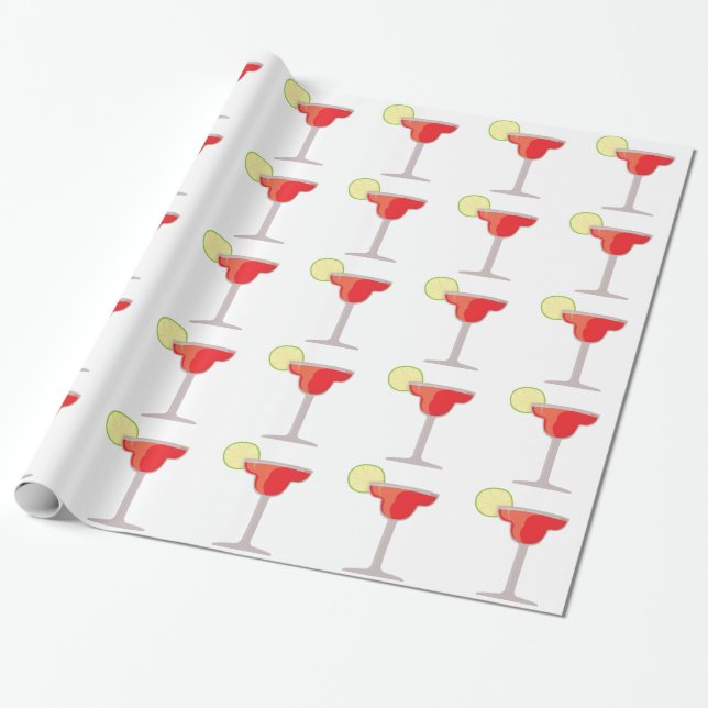 Papel De Regalo Margarita roja (Desenrollado)