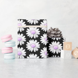 Papel De Regalo Margaritas Moradas Bonitas con Puntos