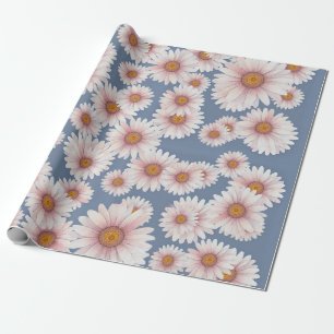 Papel De Regalo Margaritas sobre fondo de lavanda bonito acuarela 