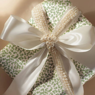 Papel De Regalo Margaritas verdes salvia dibujadas a mano – Mini f