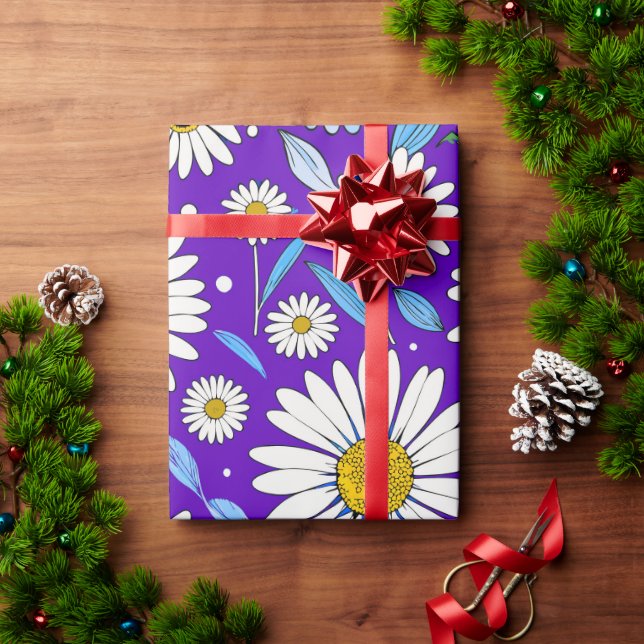 Papel De Regalo Margaritas y Hojas (Regalo de vacaciones)
