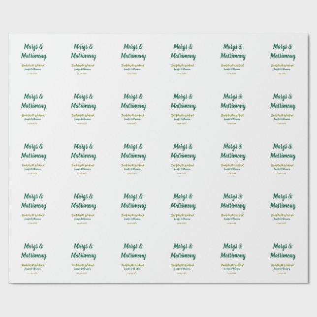 Papel De Regalo Margs y matrimonios agregar nombre fecha despedida (Superficie plana)