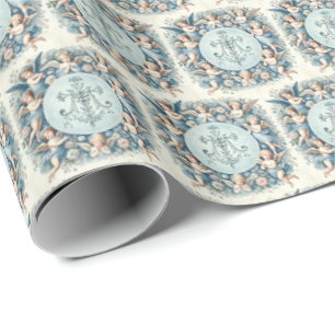 Papel De Regalo Marian Cross y Cherub Floral Gift Wrap"