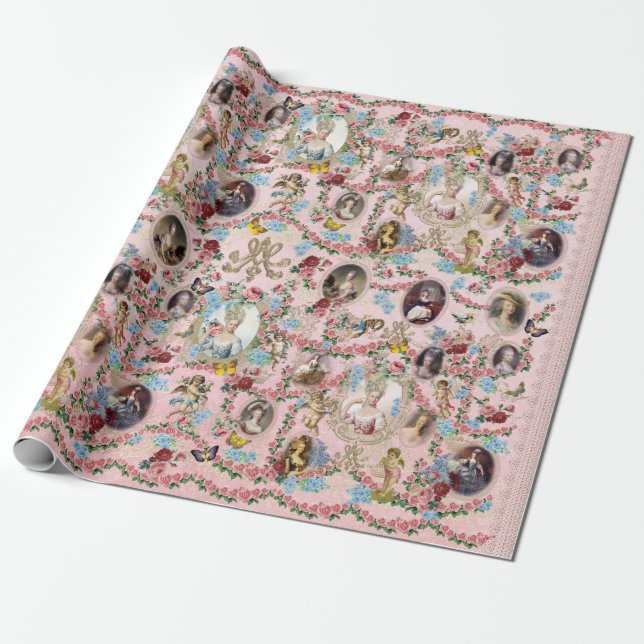 Papel De Regalo Marie Antoinette Wrapping Paper Rose of Versailles (Desenrollado)