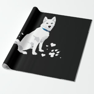 Papel De Regalo Marihuana Siberiana Blanca Cute - Perro de nieve b