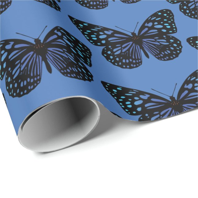 Papel De Regalo Mariposa azul (Esquina del rollo)