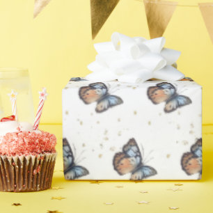 Papel De Regalo Mariposa azul acuarela