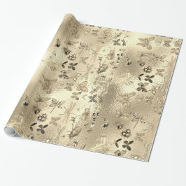 Papel De Regalo Mariposa Champaigne Gold Meadow Inseca Gemas