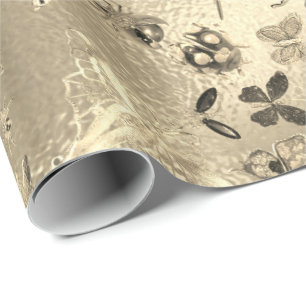 Papel De Regalo Mariposa Champaigne Gold Meadow Inseca Gemas