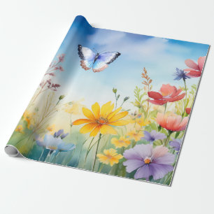 Papel De Regalo Mariposa color bonito en el Jardín de las Mariposa