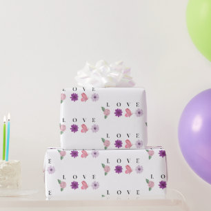Papel De Regalo Mariposa de AMOR, Rosa Romántico