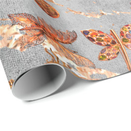 Papel De Regalo Mariposa de prado de oro gris cobre Insecta Gem