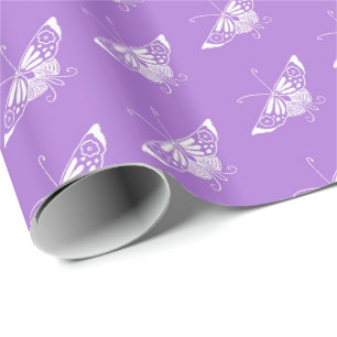 Papel De Regalo Mariposa Deco estilizada - lavanda