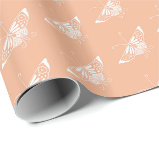 Papel De Regalo Mariposa Deco estilizada - melocotón