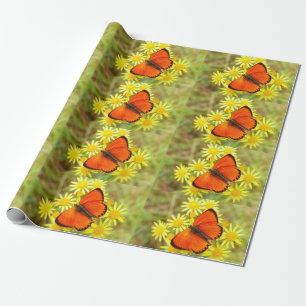 Papel De Regalo Mariposa En Flores