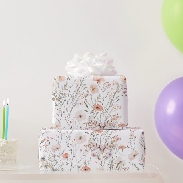 Papel De Regalo Mariposa Floral Boho (Regalos de fiesta)