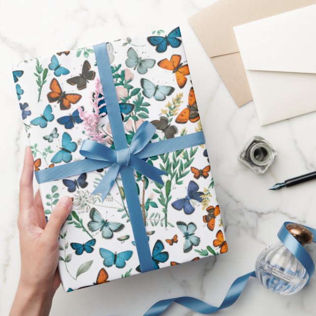 Papel De Regalo Mariposa floral de verano (Regalar)