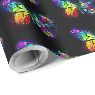Papel De Regalo Mariposa florida arcoiris