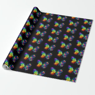 Papel De Regalo Mariposa florida arcoiris