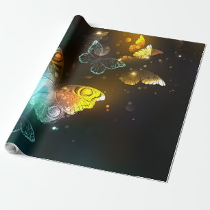 Papel De Regalo Mariposa luminosa y mariposas nocturnas