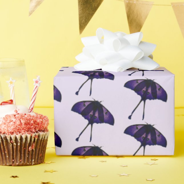 Papel De Regalo Mariposa morada en la foto natural del jardín de p (Fiesta de cumpleaños )