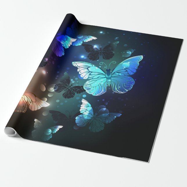 Papel De Regalo Mariposa nocturna fluida (Desenrollado)