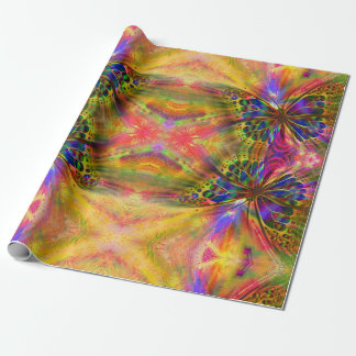 Papel De Regalo Mariposa psicodélica y multicolora